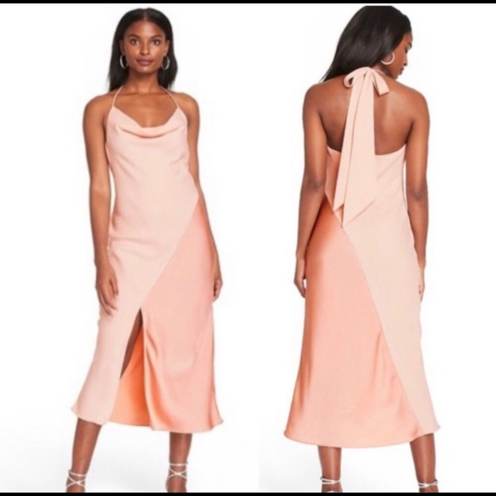 Cushine Blush Pink Midi Slip Dress NWT